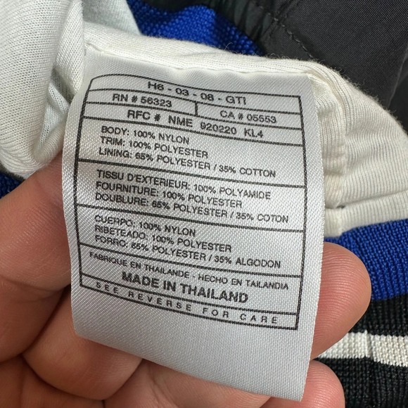 Vintage Nike Center Swoosh Windbreaker Pullover Black Blue XL 90s V-Neck Jacket - Picture 12 of 13